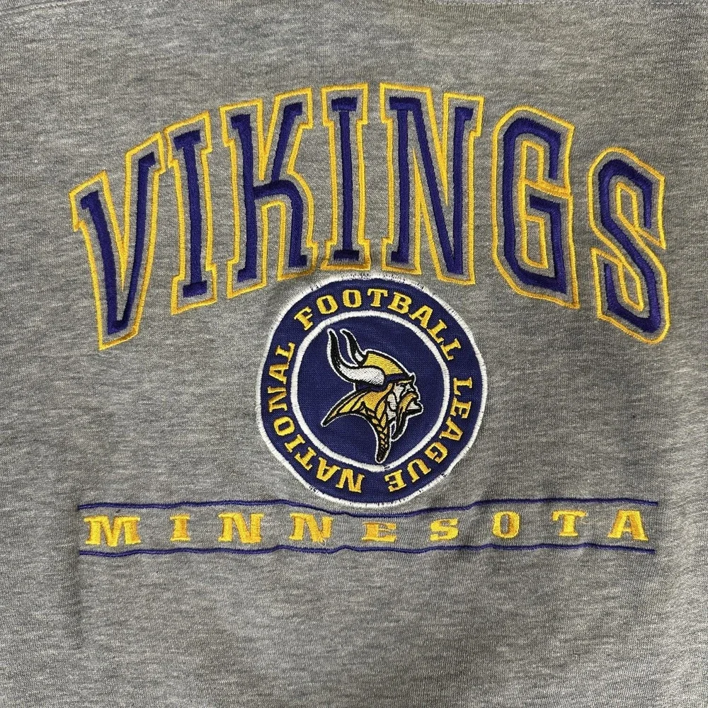 Vintage Minnesota Vikings Sweatshirt Mens XL Gray NFL Football Lee Sport‎ 90s